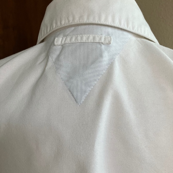 Tommy Jeans Cropped Cotton White Oxford Blouse - Size Large - Picture 5 of 8